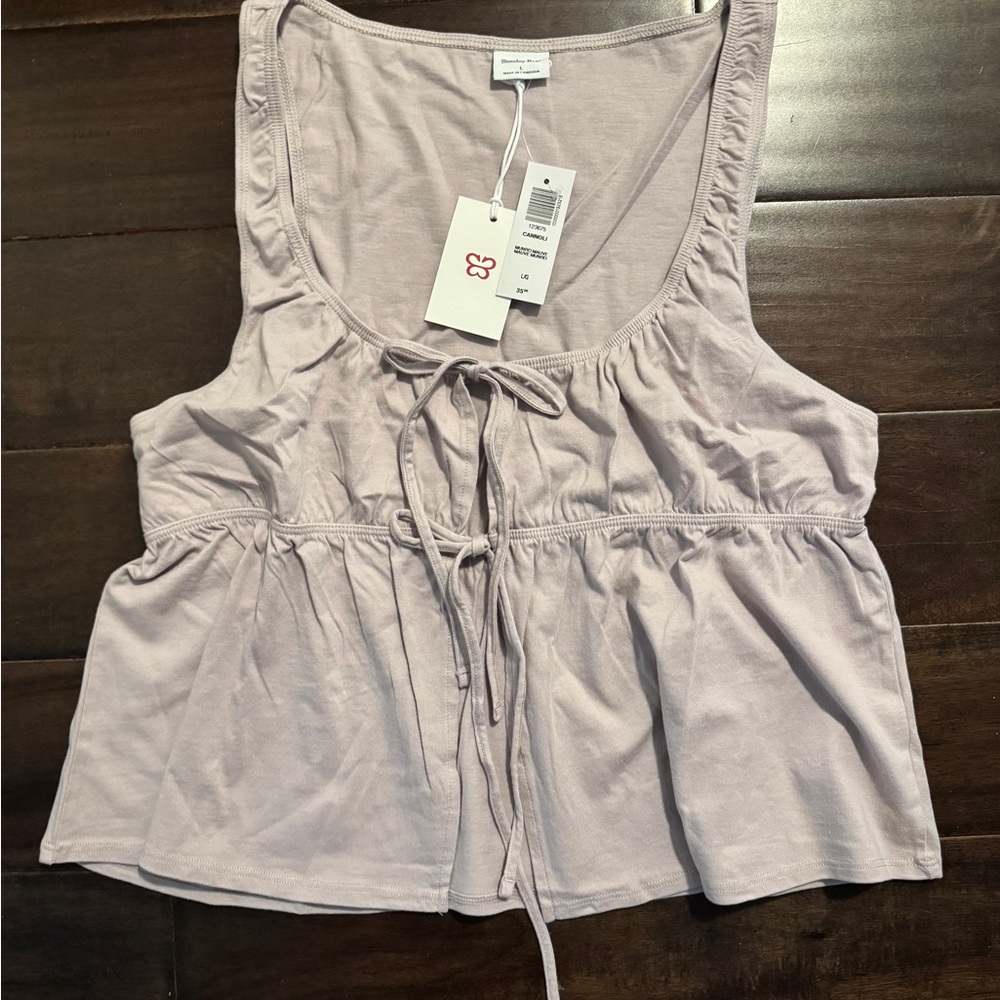 Sunday Best Light Purple Tie-Front Tank